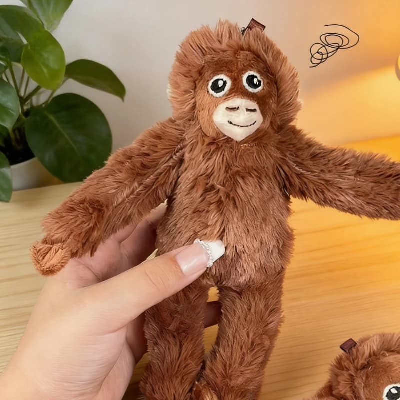 Portachiavi con Ciondolo Animale Carino - Peluche Morbido di Gorilla, Orangutan o Scimmia per Regali di Compleanno e Natale per Ragazze e Ragazzi