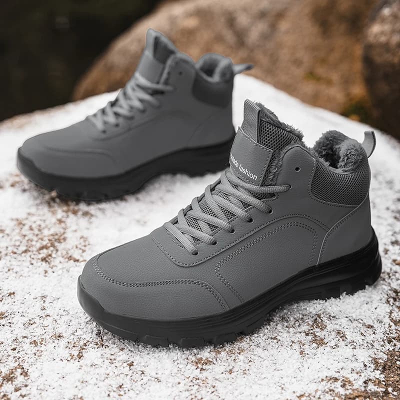 ELUVA Stivali da neve impermeabili da uomo Stivali invernali termici Antiscivolo Scarpe da trekking leggere foderate in peluche super calde Stivali da lavoro confortevoli