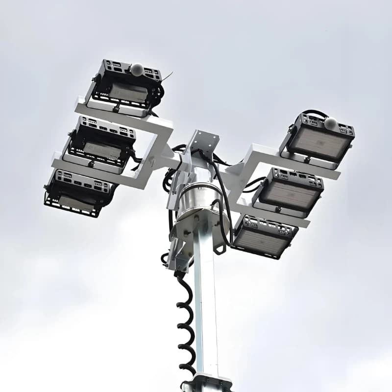 Forensic Towable Lighting Tower with HD Surveillance Camera, LED Mast Light for Investigation and Site Security