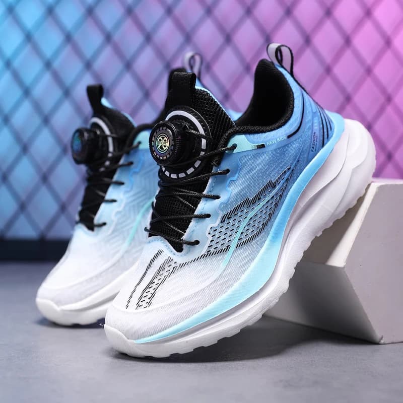 Kids Button Running Shoes Breathable Casual Sports Sneakers