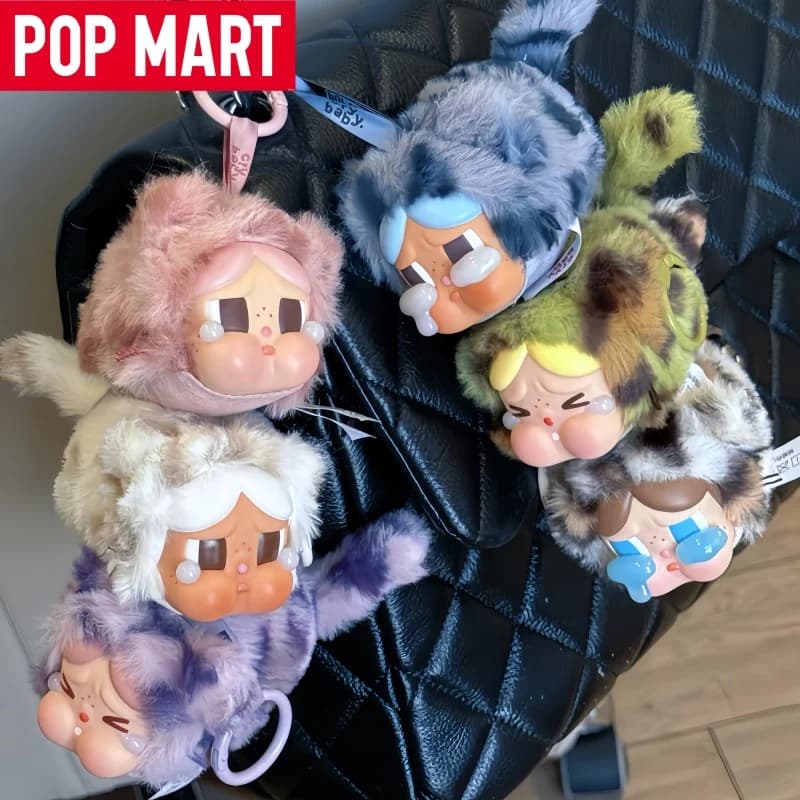 Genuine POP MART CRYBABY Leopard Cat Series Blind Box Vinyl Plush Pendant Holiday Gifts Exquisite Collectibles Toys Dolls