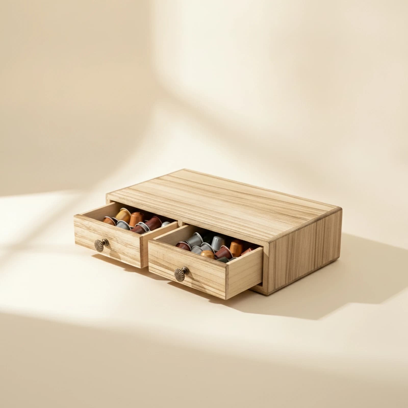 Coffee Machine Stand with Drawers Rustic Coffee Maker Organizer with Drawers Drawer Space-Saving Storage Box Stylish