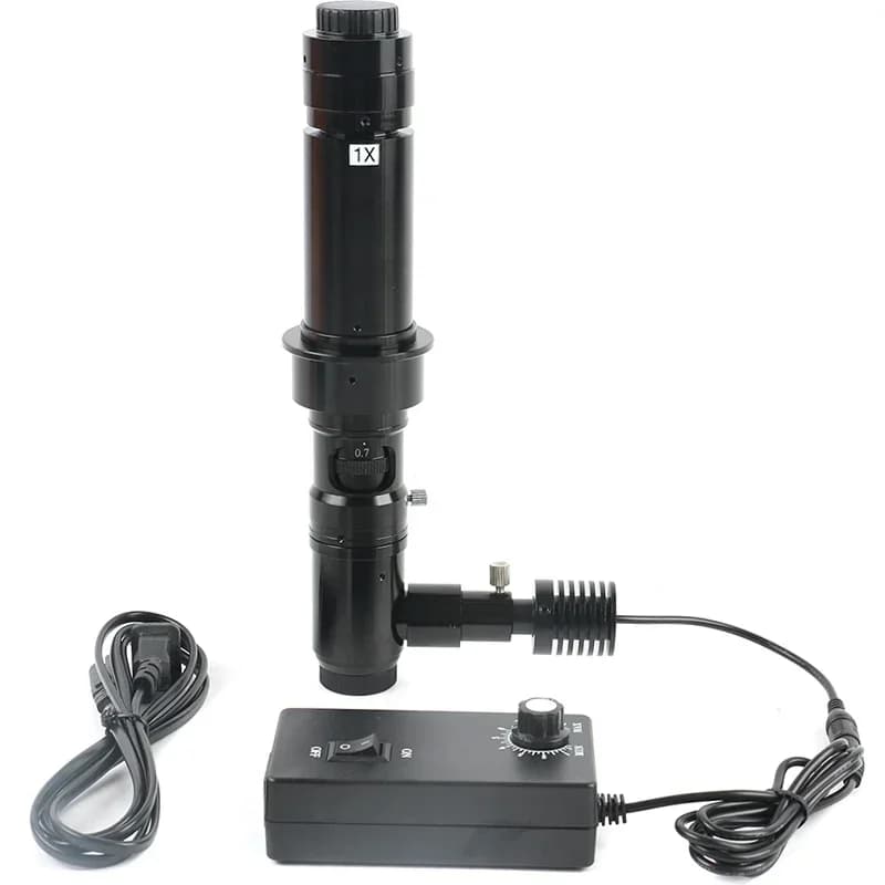 180X 300X 400X 1400X Zoom C-mount Lente a luce coassiale 8mm Punto di luce Microscopio digitale industriale Accessori per videocamera