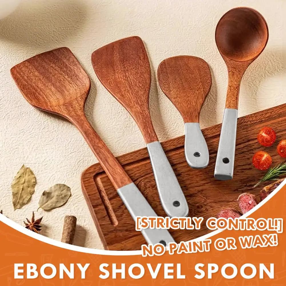4PCS Wok Spatula Wooden Spoon Cucchiaio Padella Special Anti-Faith Stir Fry Spatula Wood Spatula Heat Resistant Soup Knitting Tool