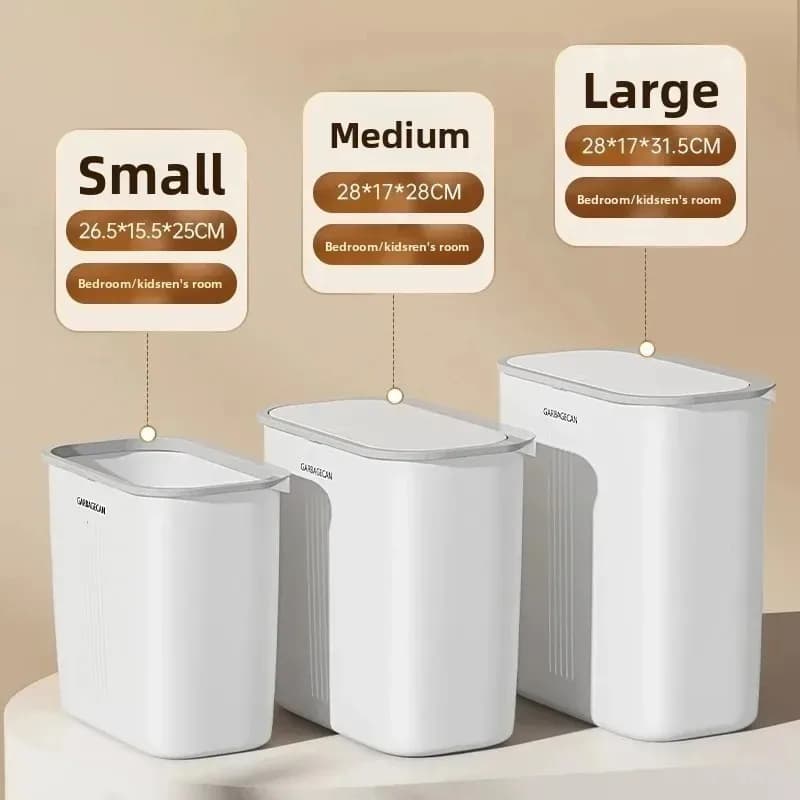 Cestino per rifiuti da bagno, nuovo, per uso domestico, con coperchio, ideale per fessure strette in bagno, soggiorno e cucina, secchio speciale.