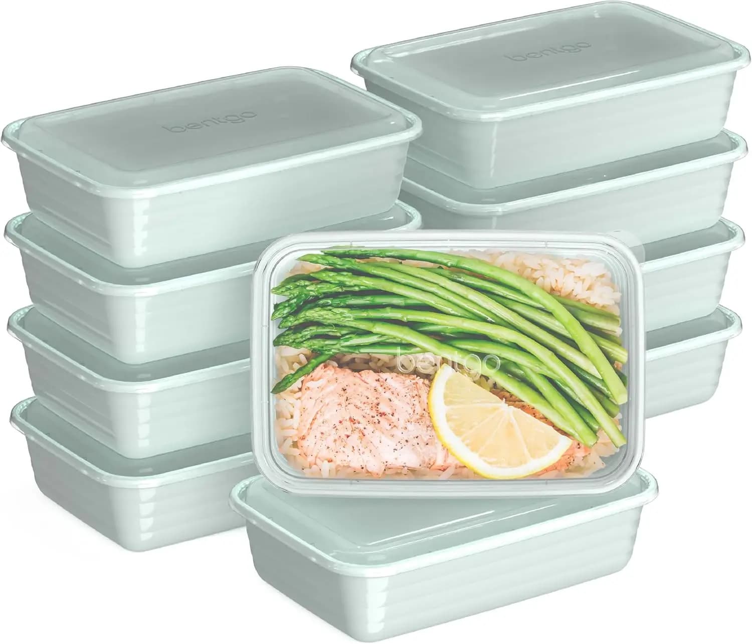 Set di 20 Contenitori per Preparazione Pasti con Coperchi, Senza PFAS e BPA, Adatti per Microonde e Lavastoviglie, Contenitori Riutilizzabili per Alimenti (Mint)