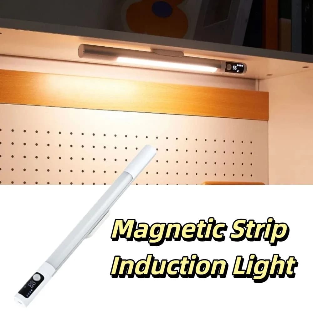 Lampada da Scrivania LED Ricaricabile USB con Sensore di Movimento e Base Magnetica, Luci Ricaricabili Sottopensile