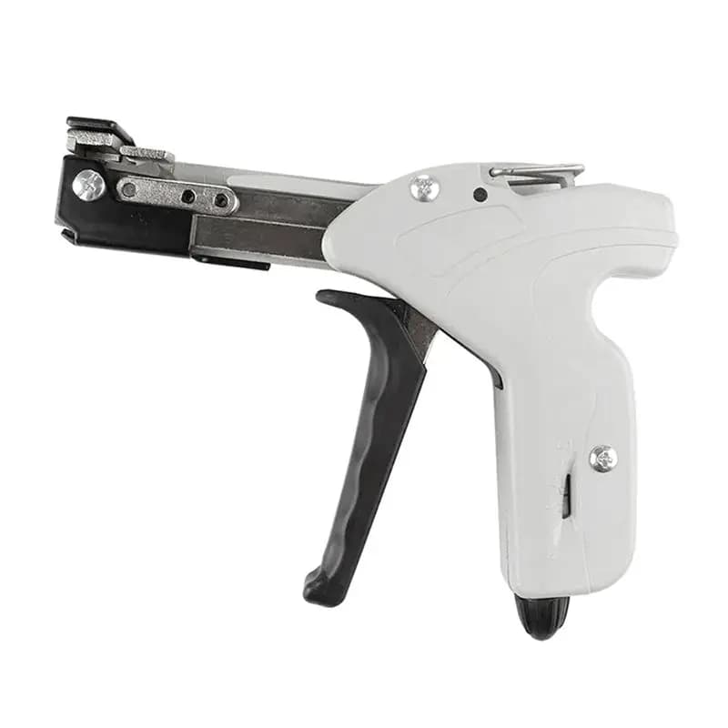AA81 - Pinza Taglia Cavi in Acciaio Inossidabile, Utensile per Fissaggio e Taglio Cinghie, Tagliacavi Automatico, Resistente e Facile da Usare, Grigio