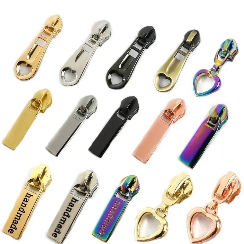 Cursori con cerniera in metallo Meetee da 10/20/50 pezzi per 5 # Cerniere in nylon Zip per indumenti Estrattore per testa Kit di riparazione per borse Accessori per cucito fai-da-te