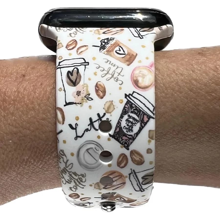 -Smart Watch Bands for Women, Printed Silicone Watch Band, 38mm-45mm Ladies Watch Strap Compatible with Smartwatches, Sweat Res