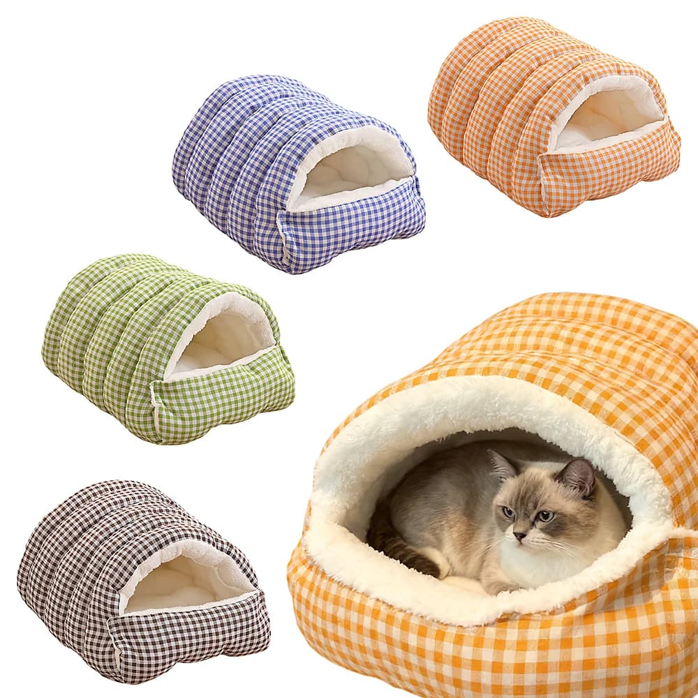 Cuccia Invernale per Gatti, Cuccia Chiusa Staccabile e Lavabile, Sacco a Pelo Caldo Invernale per Animali Domestici, 1 Pezzo
