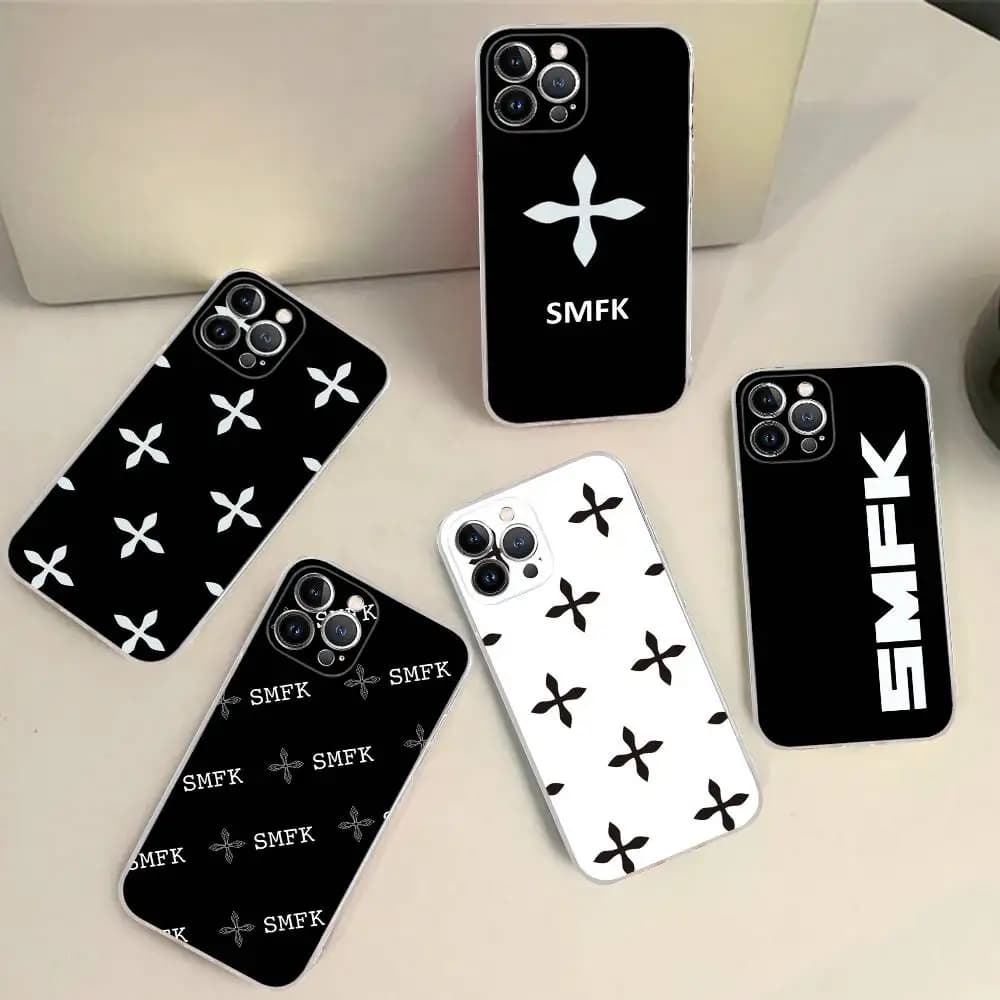 Custodia Morbida Trasparente Fashion S-SMFK per iPhone 15 12 14 16 17 13 Plus 11 Pro Max 13 Pro