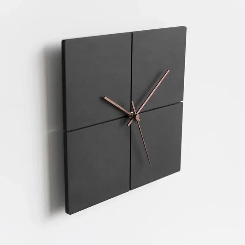 Orologi da Parete Quadrati Italiani Unici, Orologi Digitali per Piccoli Appartamenti, Decorazione Semplice, Orologio da Parete Nero, Arredamento per la Casa