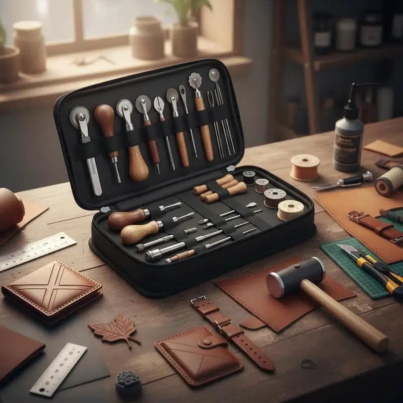 Leather Crafting Supplies Set 38 PCS For DIY Projects Hobby Crafting Professional Repair, Canvas Storage Bag Included Manual Stitching Punching Tool Multi-functional Hand Tool Kit Accessory