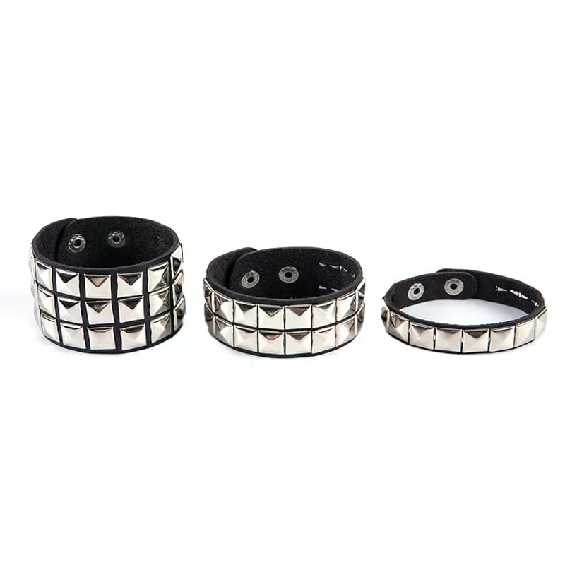 Unique Rivet Stud Wide Cuff Punk Gothic Rock Unisex Bangle Bracelet, Men Jewelry With Bold Design For Daily Wear