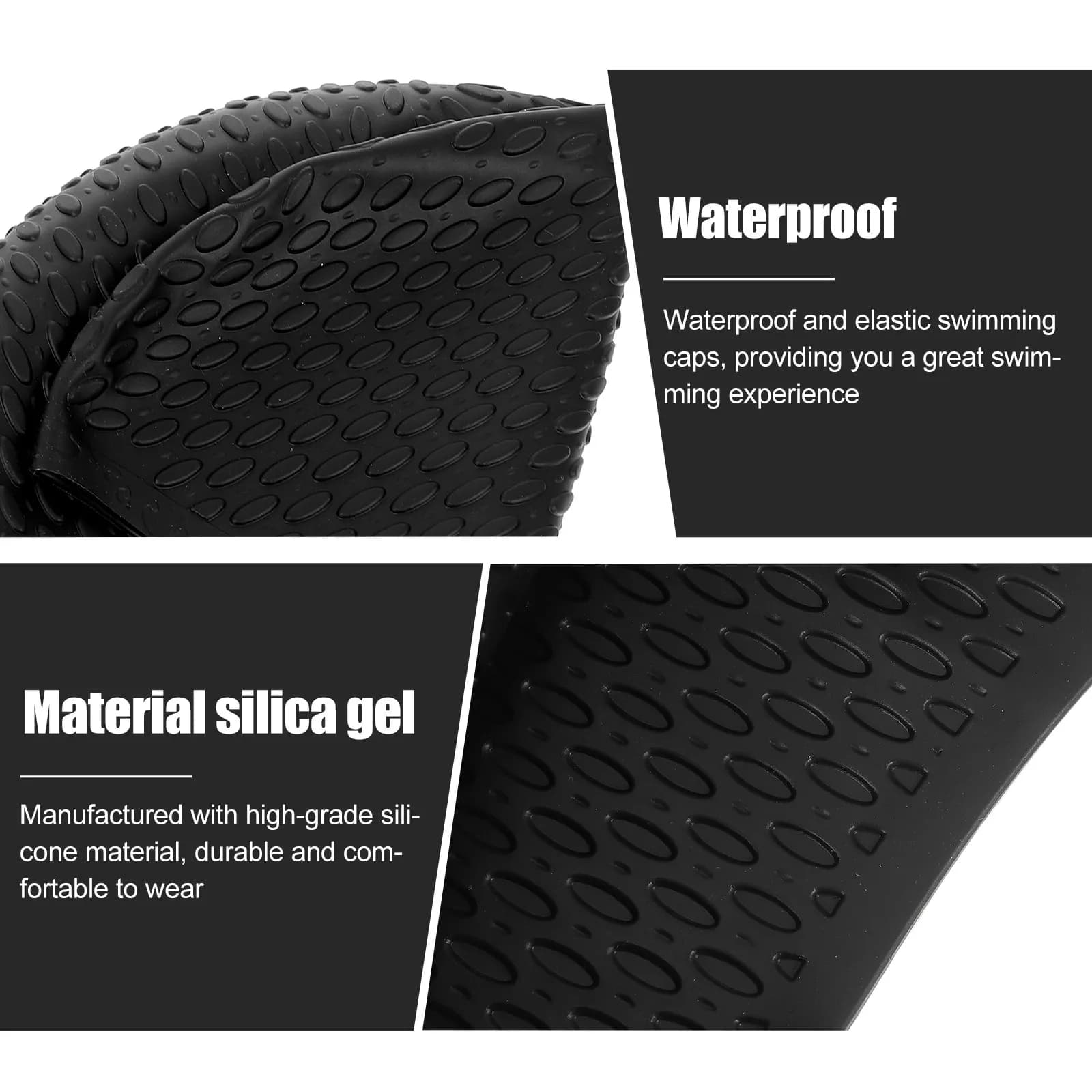 Unisex Silicone Swimwear for Adults, Waterproof, Elastic, Lightweight, Elegant, Water Drop Shape, Comfortable, Hair Protection, Fashion
