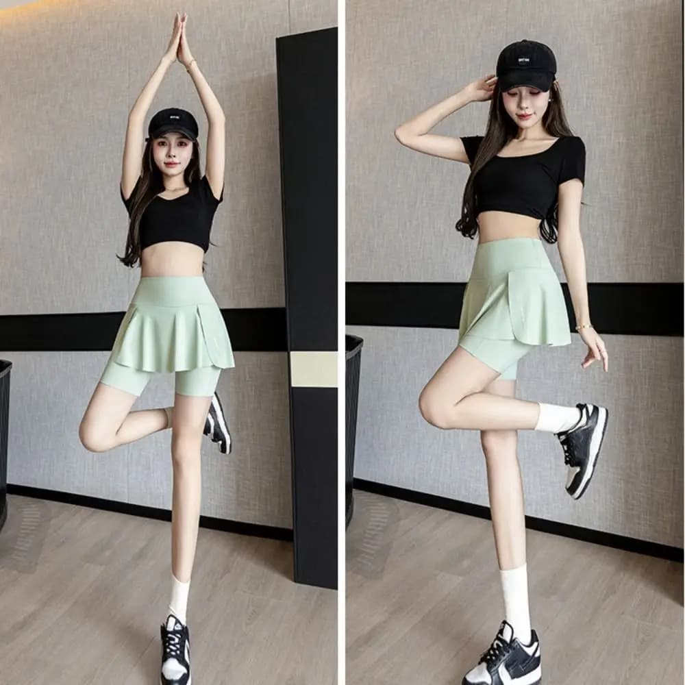Pantaloncini Sportivi con Tasche Laterali, Leggings a Vita Alta con Tasche, Leggings Elastici, Pantaloni Sportivi Yoga Solidi e Spessi, Effetto Push-Up