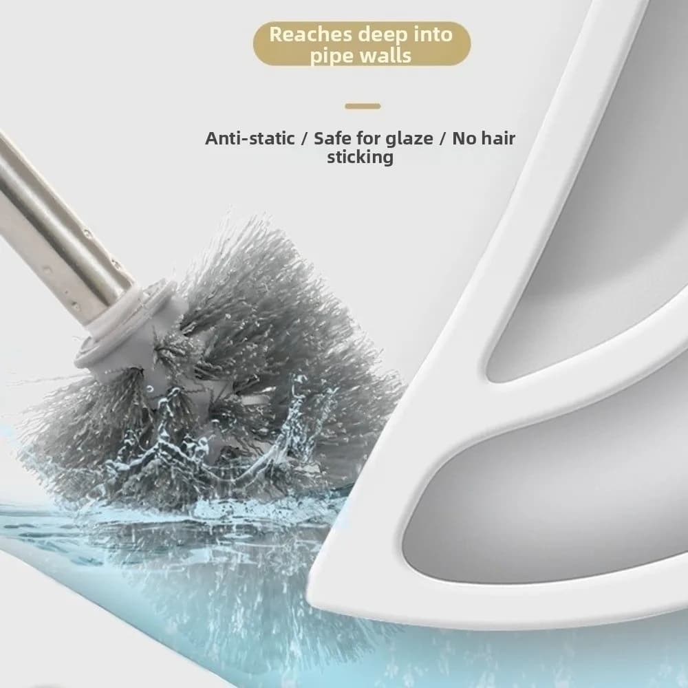 Ergonomic Wall Mount Toilet Brush Set Built-in draining tray Durable Bristles Toilet Cleaning Brush Antibacterial antibacterial