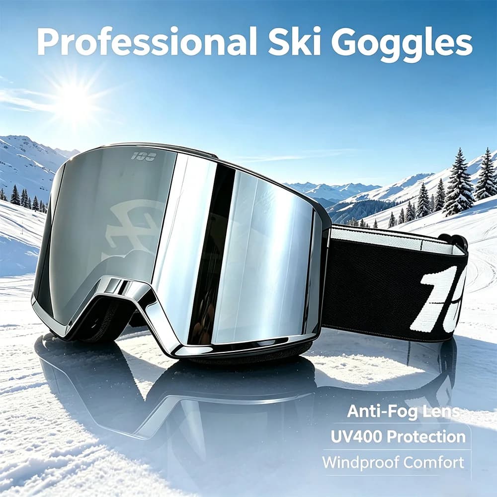 Professional Magnetic Ski Goggles Double Layers Lens Anti-fog UV400 Big Ski Mask Glasses Snowboard Goggles For Men Women