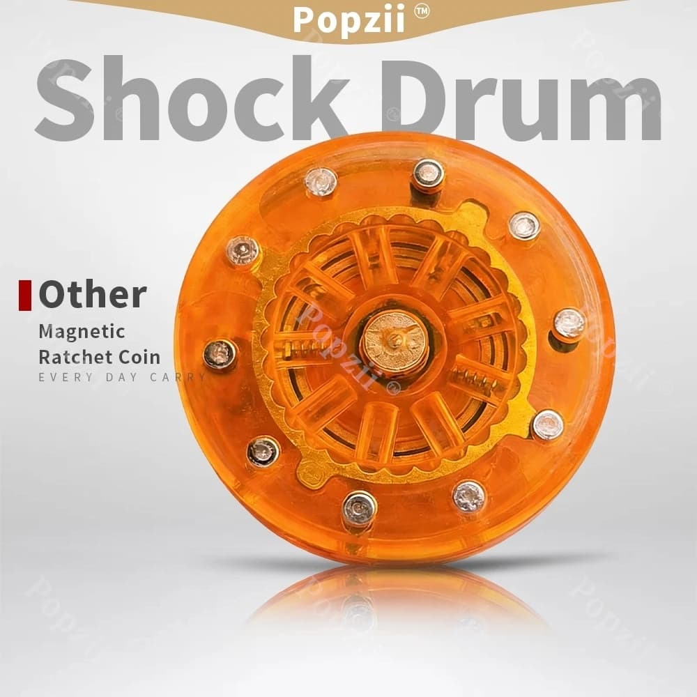 Shock Drum PMMA EDC Magnetic Ratchet Coin Fidget Spinner Fingertip Gyro Snap coin Table Ornament Anxiety Toys Decompression Toy