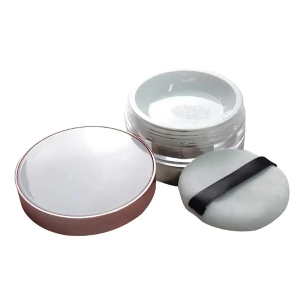 Dust container with Sieve, Round Transparent Housing for Organizing Blush and Umbrellas