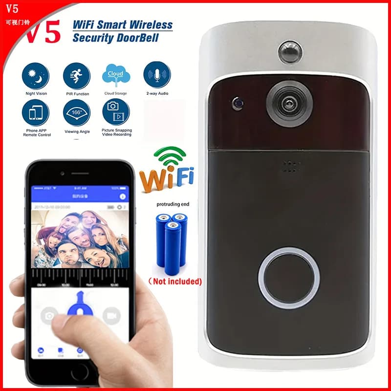 720P Wireless WIFI Campanello Telecamera Video di sicurezza Citofono IR Visione notturna AC Batteria Smart Home Porta digitale Peepholes