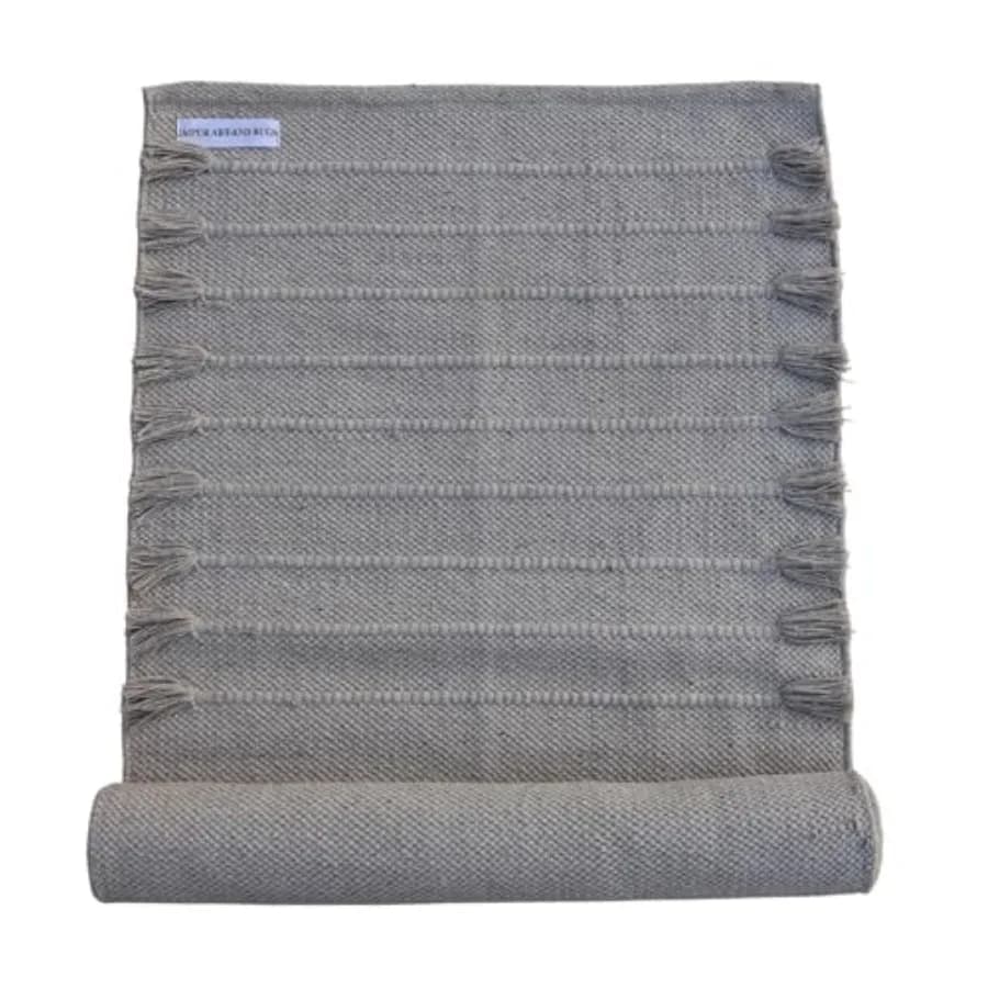 Tappetino Yoga in Cotone Organico Jaipur Art and Rugs - Tappeto Ecologico Tessuto a Mano - Antiscivolo e Spesso 24"x72"x5mm per Fitness Quotidiano