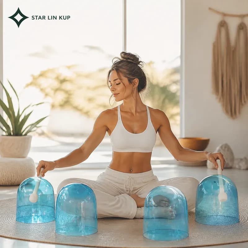 STAR LIN KUP 432Hz Crystal Singing Bowl Cosmic Blue G Note Third Octave Throat Chakra Healing Meditation Yoga Sound Therapy
