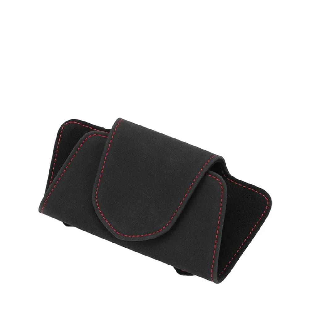 Leather Car Sunglasses Holder Case Stable Universal Sunglasses Holder Clip Multifunction Ticket Card Organizer