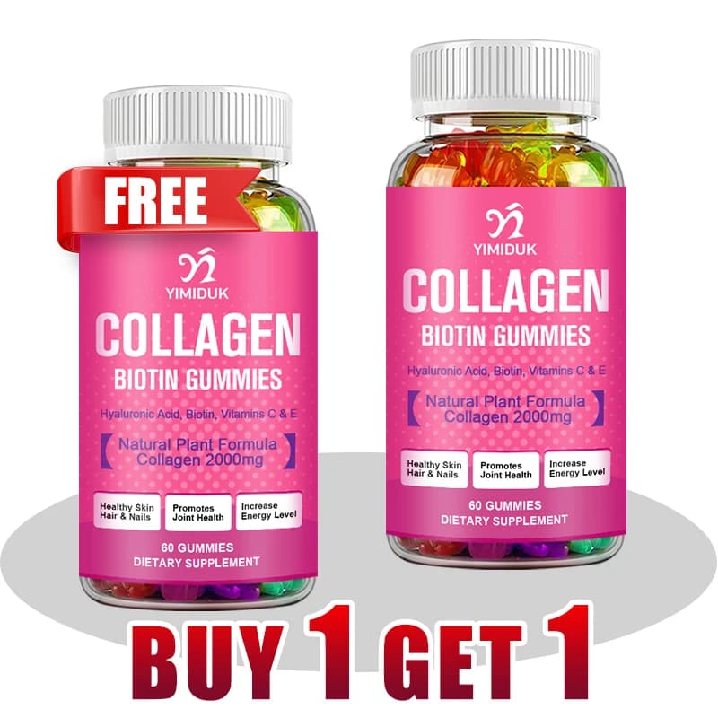 Collagen Gommose with Natural Vegetal Formula - 2000mg Collagen, Biotin, Hyaluronic Acid - Support for Hair, Skin and Sani Nails