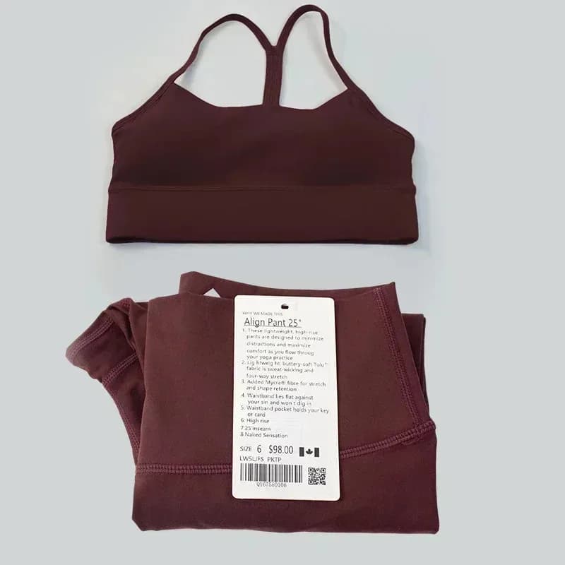 Set Yoga 2 Pezzi 2026 per Donna, Abbigliamento Sportivo, Top a Y, Reggiseno Sportivo, Leggings a Vita Alta, Completo da Allenamento