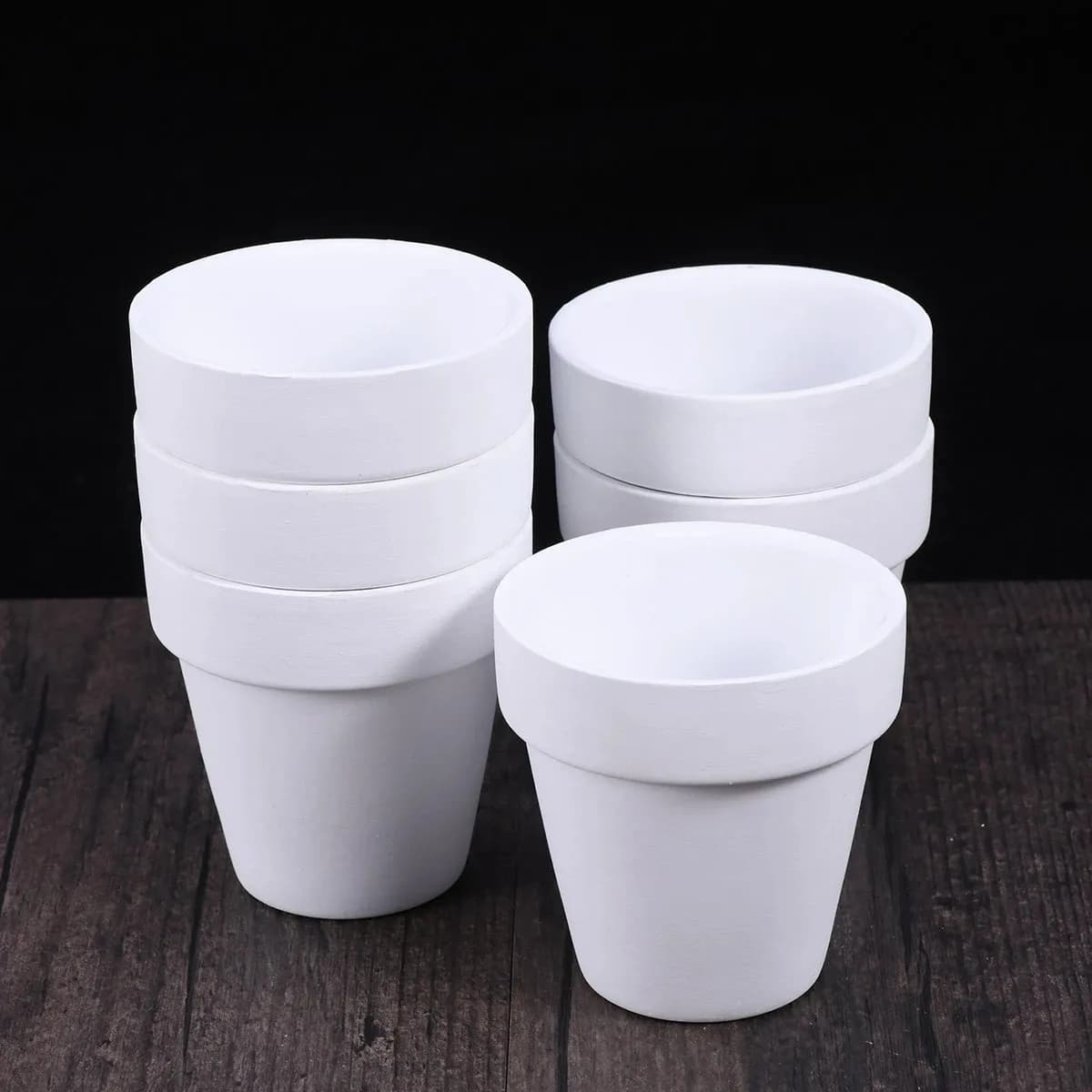 6 pezzi da 3,15 '' vasi di terra cotta fioriera in ceramica vaso di fiori di cactus vaso succulente con foro di drenaggio - ottimo per piante, artigianato, bianco
