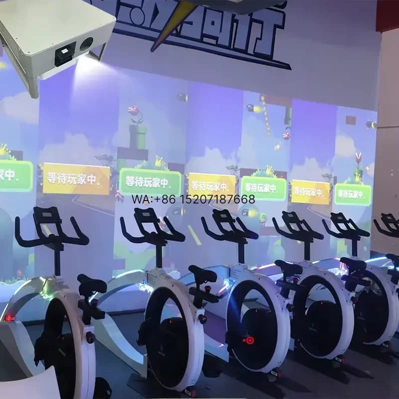 Wmwmnu Smart Interactive Cycling Game Projection Screen Recumbent Bike Fitness Equipment for Commercial Indoor Venues