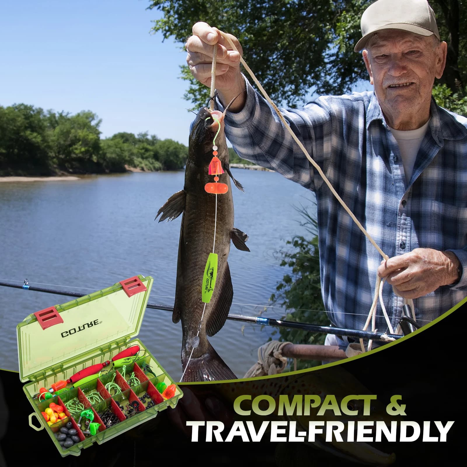 Kit di esche da pesca Goture 274/300 pezzi per pesce gatto/trote/lucci/merluzzi, accessori da pesca multi-esca, attrezzatura da pesca a strati, scatola per attrezzatura professionale