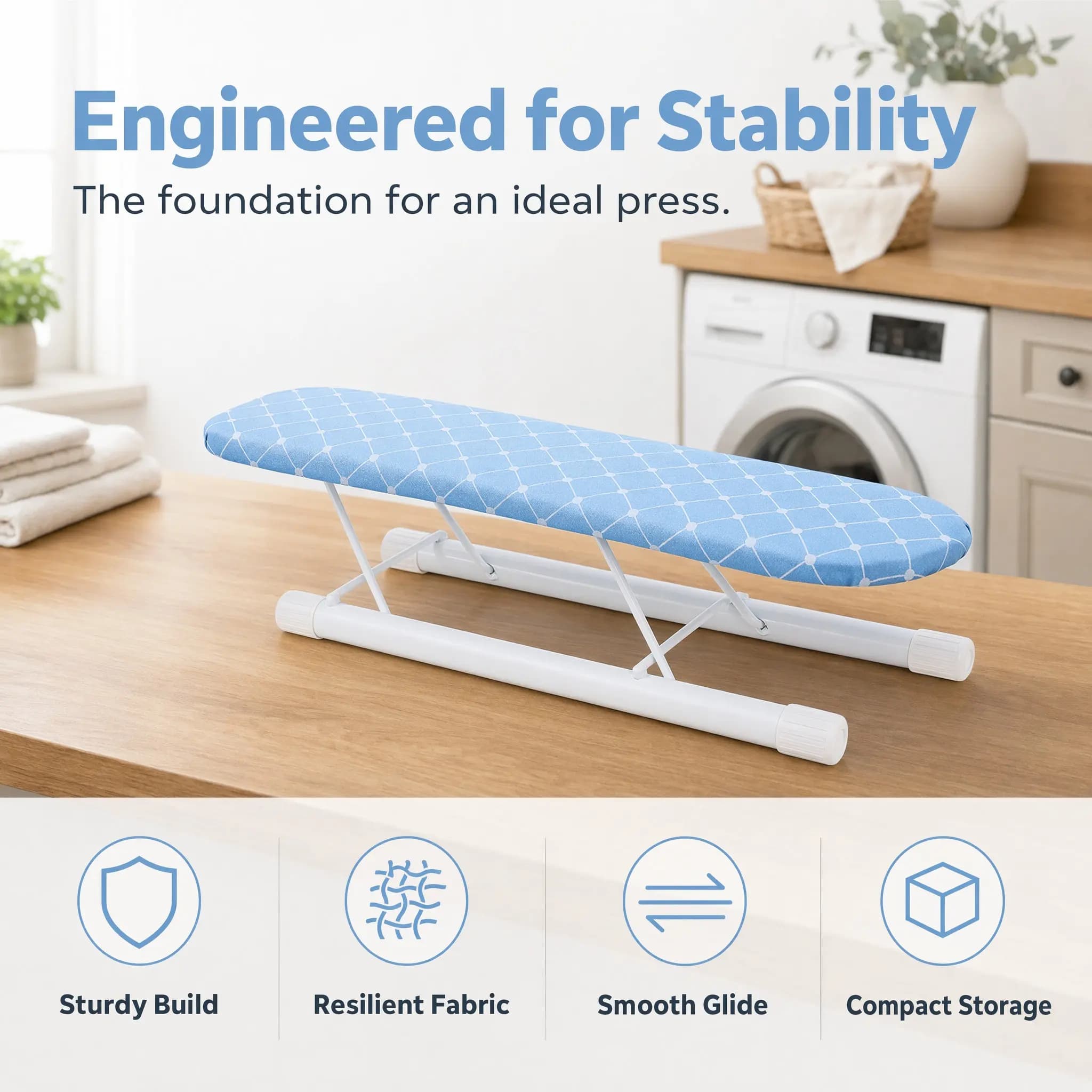Foldable Mini Ironing Board Household Premium Iron Board Tabletop Clothes Ironing Rack Portable for Travel Use