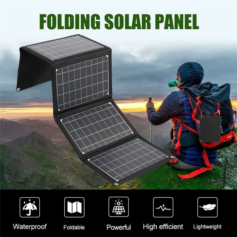 Caricatore solare esterno monocristallino portatile impermeabile impermeabile USB del pannello solare 18V 28W per la batteria 18V/Mobile/banca di potere