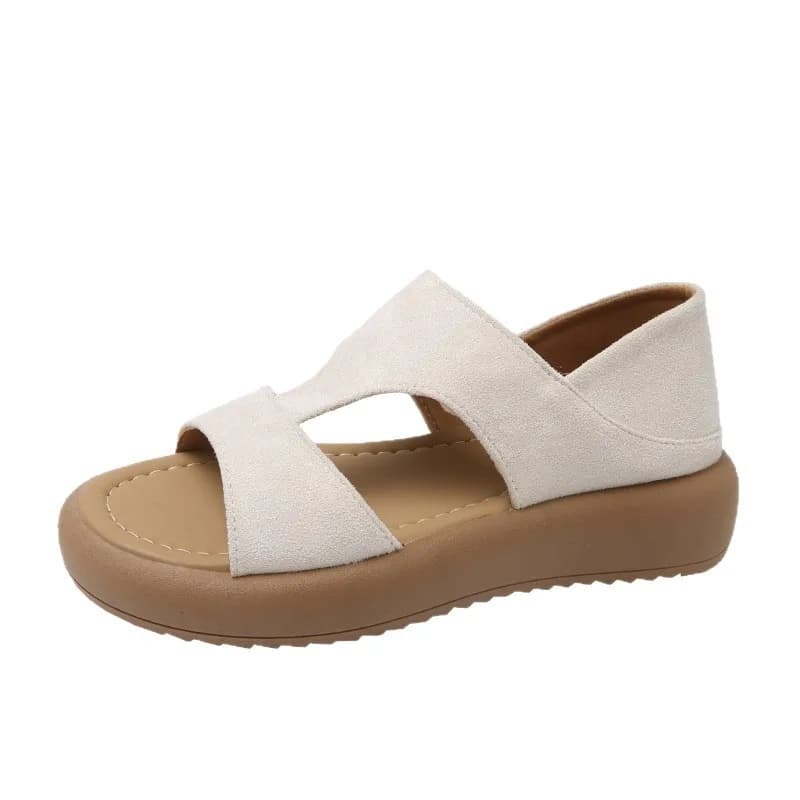 Sandali da donna estivi stile fata giovane, piatti con suola morbida, due modi di indossare, con cinturino posteriore, sandali da spiaggia romani da donna