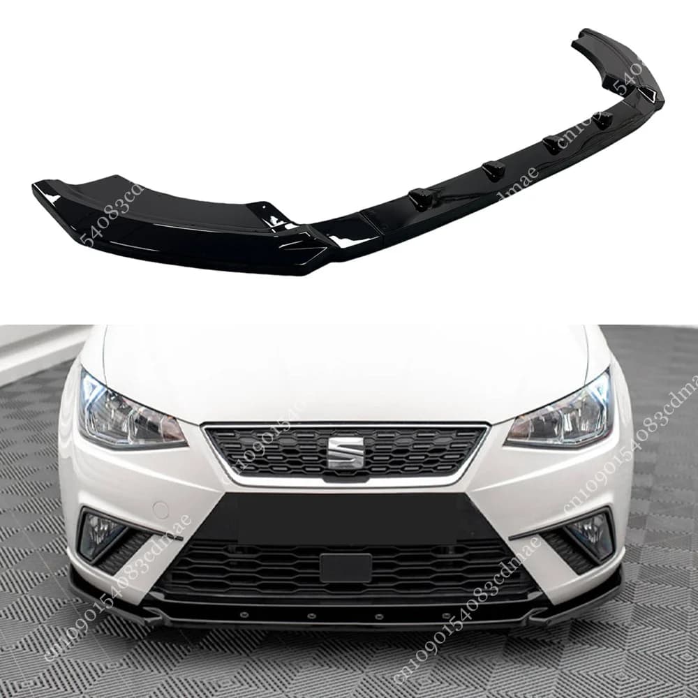 Splitter Anteriore Maxton Style V.2 per Seat Ibiza FR / Standard Mk5 6F 2017-2025 - Kit 3 Pezzi Personalizzato per Diffusore Anteriore e Copertura Trim Migliorata