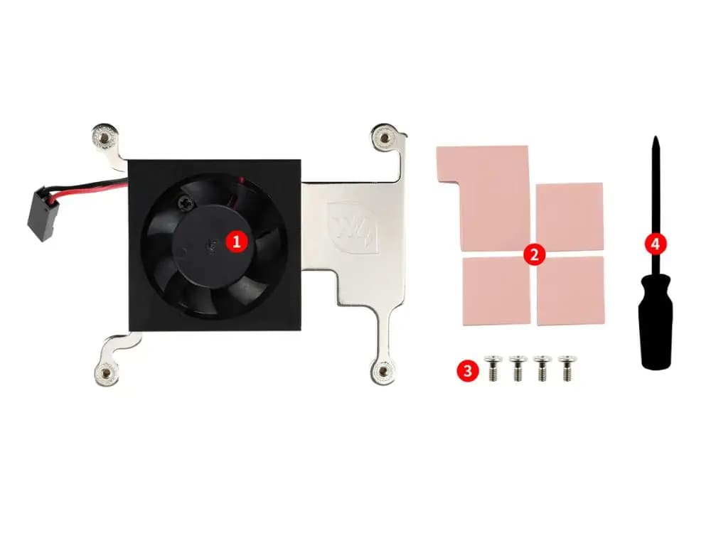 Ventola di raffreddamento CPU a basso profilo per Raspberry Pi 4B, 3B+, 3B, con staffa in lega di alluminio, basso rumore, migliore raffreddamento