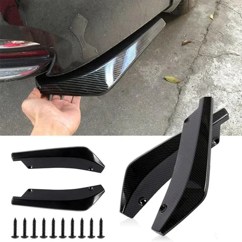 Car Front Rear Bumper Scratch Protector Strip Lip Spoiler Diffuser Splitter Extension Carbon Fiber Winglets Side Skirt Universal
