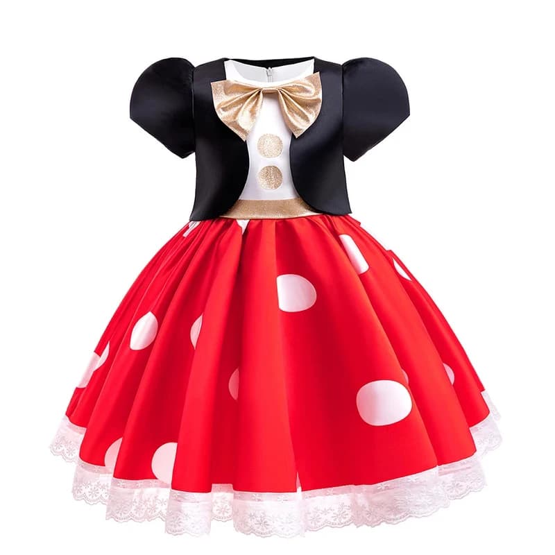 ◆ Vestito da Topolino per Bambina 2026, Costume da Minnie per Bambini, Abito da Principessa Topolino a Pois Rossi, Vestito di Halloween per Neonati ◆ …~