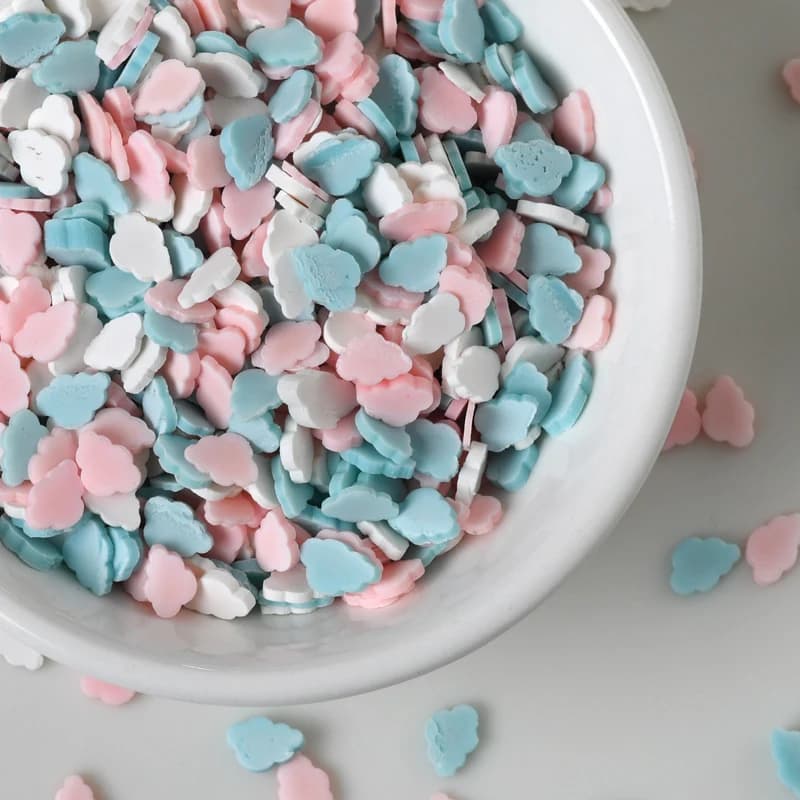 20 g/lotto fette di nuvola mista polimero argilla calda spruzza Scrapbooking decorazione di arte del chiodo accessori di riempimento di melma fai da te 5mm
