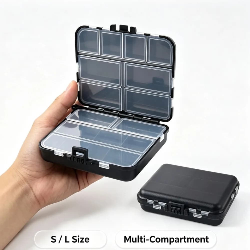 Portable Fishing Lure Box Plastic Waterproof Bait Storage Case Multi-Compartment Tackle Box For Hooks and Fishing Gear