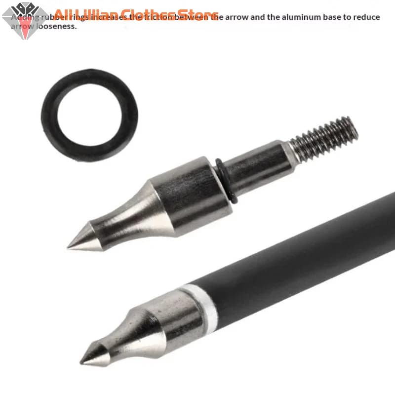 New.Archery Arrow Points Metal Screw In Field Points With Rubber Ring For 8.8mm Arrow Shaft Hunting Target Accessor