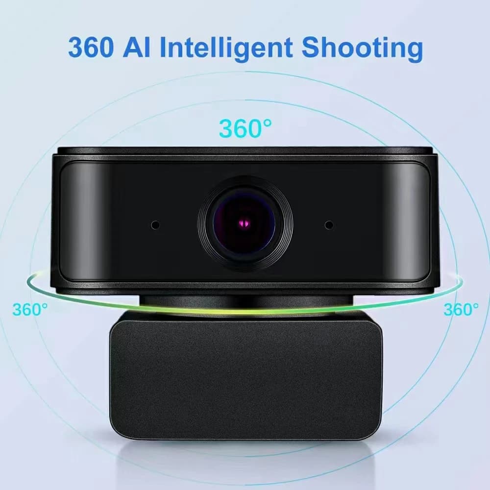 1080P 360 Degrees AI Tracking Wireless 2MP Webcam USB Webcam for Boardcast Online Teaching PC Camera Laptop Digital Camera