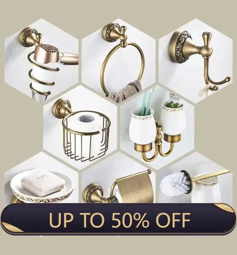 Bathroom Accessories Antique Bronze Towel Shelf Toilet Paper Shelf Soap Holder Towel Rack Tumble Holder Toilet Brush Holder