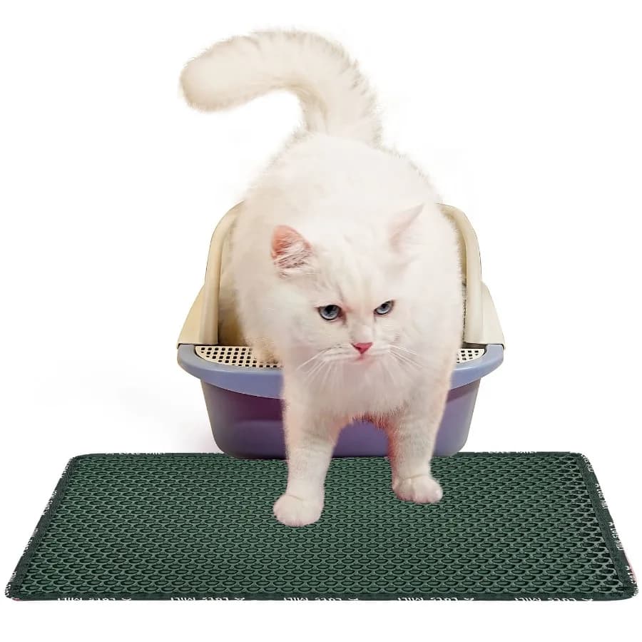 Cat Litter Mat, Kitty Litter Trapping Mat, Double Layer Mats with MiLi Shape Scratching design, Urine Waterproof, Easy Clean, S