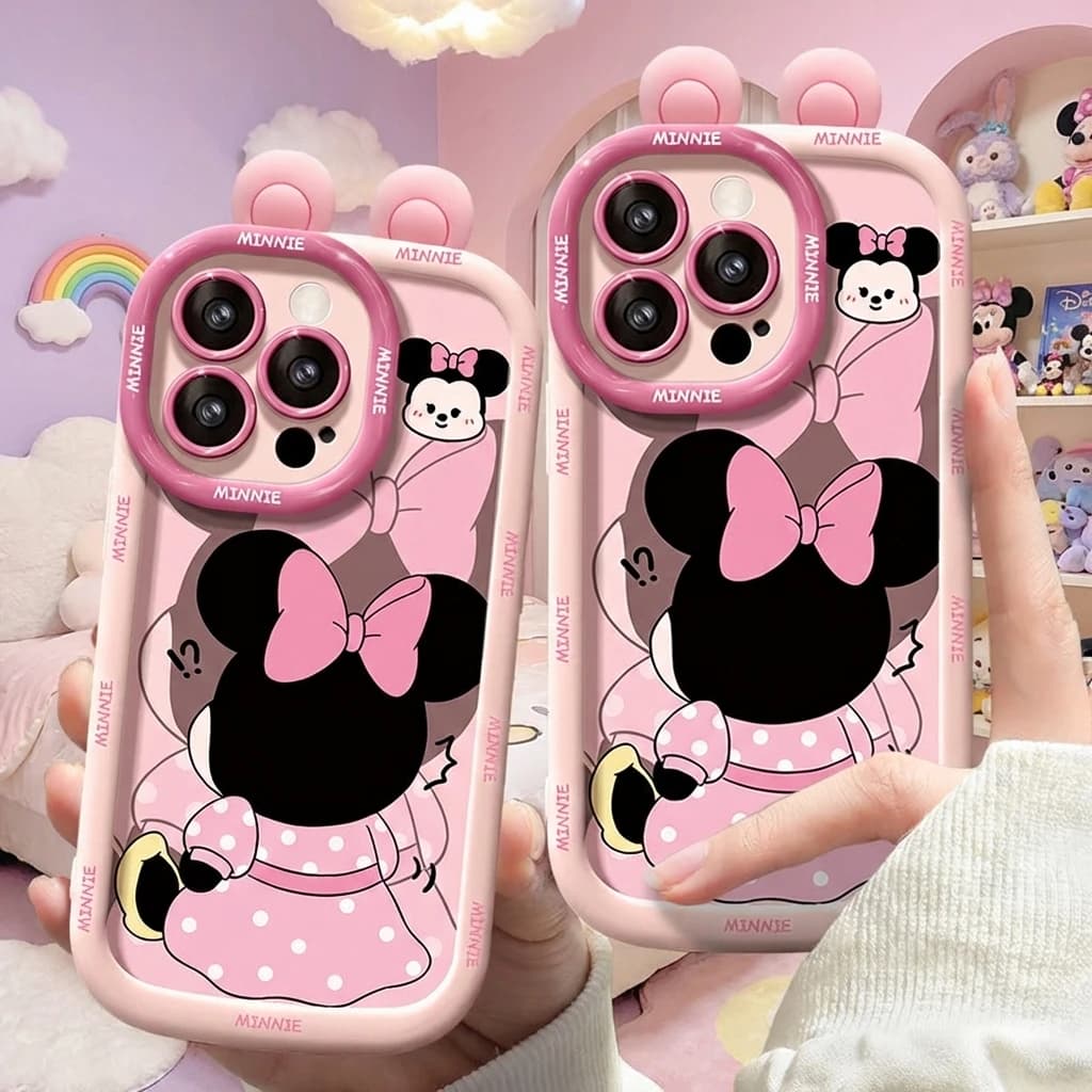 Nuova Cover per iPhone 17 Pro Max Compatibile con iPhone 14 Plus, Custodia Protettiva per Coppie con Minnie Mouse per iPhone 16 13