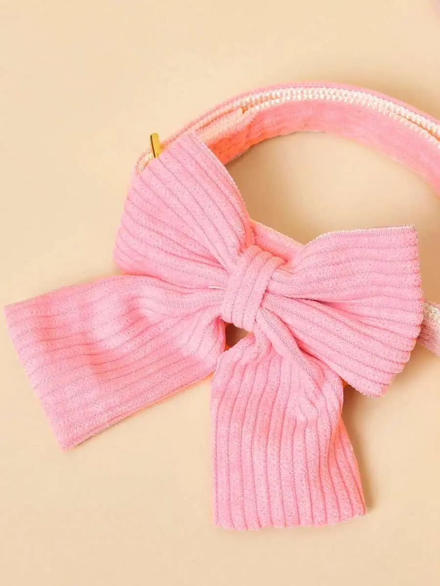 PETSIN Set di collare regolabile in nylon per animali domestici con fiocco e guinzaglio, grazioso collare per Chihuahua, Teddy, cani di piccola e media taglia