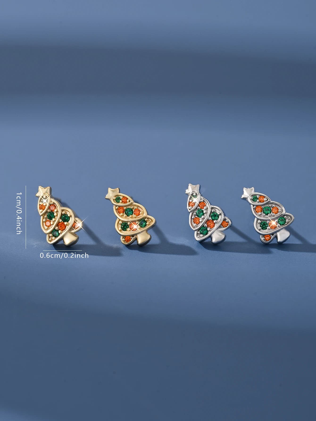 Albero di Natale in argento sterling 925 intarsiato con zirconi colorati, temperamento alla moda, gioielli delicati, regalo di festa